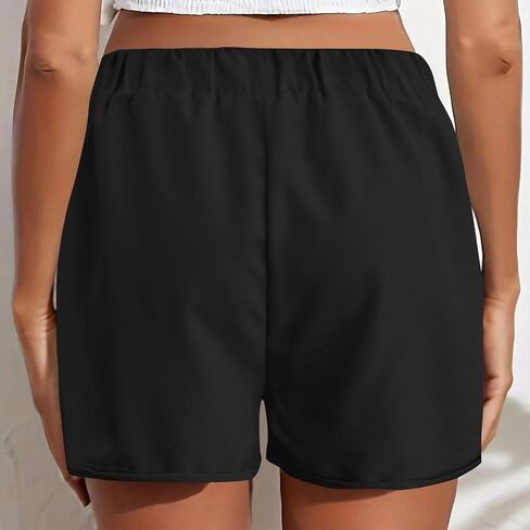 Shorts for Women Dressy Casual Summer Elastic Waist Button Pull On Short 5inch Inseam Beach Vacation Outfits Trendy in Saudi Arabia