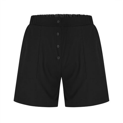 Shorts for Women Dressy Casual Summer Elastic Waist Button Pull On Short 5inch Inseam Beach Vacation Outfits Trendy in Saudi Arabia