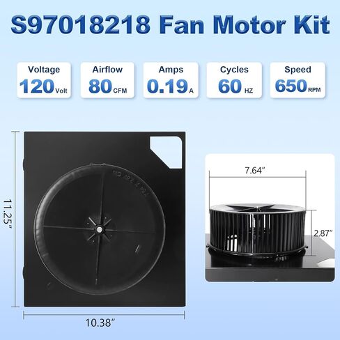 S97018218 Fan Motor Assembly for Broan NuTone QTR110, QTRN110L, QTRN110, QTN110E, QTN110LE, QT110LE, QTR110L, QTR100L, QT110E, QT90L Bathroom Exhaust Fan Motor Kit Replacement, 80CFM, 650 RPM in Kuwait