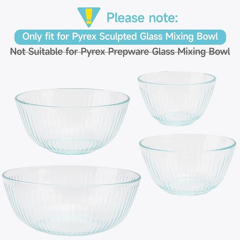4-Pack Silicone Lids for Pyrex Sculpted Glass Mixing Bowls - Assorted Sizes Fit with 7401-S 3-cup, 7402-S 6-cup, 7403-S 10-cup, & 7404-S 4.5-Quart, Dishwasher & Microwave Safe (Lids Only) in Saudi Arabia