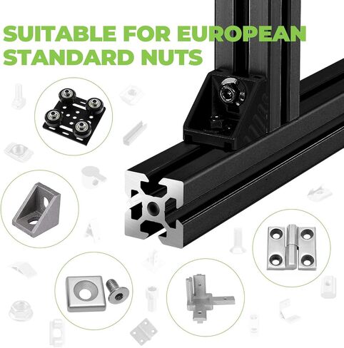2020 Aluminum Extrusion European Standard, 10pcs V Slot 1220mm(48in) Length Anodized Linear Rail for 3D Printer Engraving Machine Workbench DIY, Black in Saudi Arabia