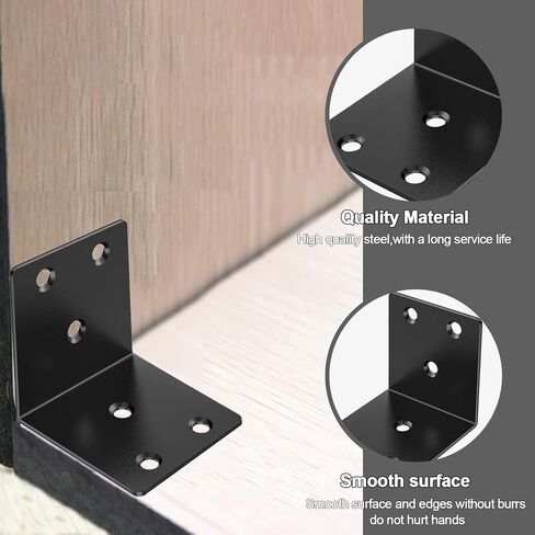 20Pcs Black Angle Bracket 2"x2"x2" Corner Brackets, Metal L Brackets 90 Degree Corner Brace for Wood Furniture Shelves Bed Bookshelf, Included 120pcs Screws in Saudi Arabia