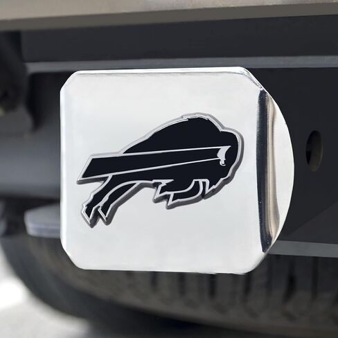 Buffalo Bills NFL Chrome Hitch Cover with 3D Chrome Team Logo by FANMATS - Unique Team Logo Metal Molded Design – Easy Installation on Truck, SUV, Car - Ideal Gift for Die Hard Football Fan in Saudi Arabia