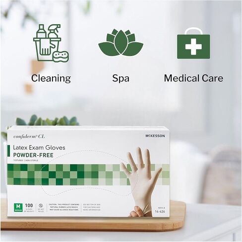 قفازات امتحان McKesson Confiderm اللاتكس ، قفازات طبية غير سريتيل مع أطراف أصابع - الكفة الملبدة بالخرز ، خالية من المسحوق - العاج ، متوسط ​​الحجم ، 100 عدد ، 10 صناديق ، 1000 إجمالي in Saudi Arabia