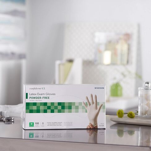 قفازات امتحان McKesson Confiderm اللاتكس ، قفازات طبية غير سريتيل مع أطراف أصابع - الكفة الملبدة بالخرز ، خالية من المسحوق - العاج ، متوسط ​​الحجم ، 100 عدد ، 10 صناديق ، 1000 إجمالي in Saudi Arabia