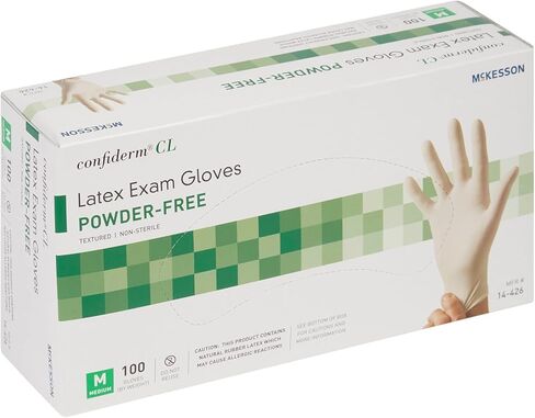 قفازات امتحان McKesson Confiderm اللاتكس ، قفازات طبية غير سريتيل مع أطراف أصابع - الكفة الملبدة بالخرز ، خالية من المسحوق - العاج ، متوسط ​​الحجم ، 100 عدد ، 10 صناديق ، 1000 إجمالي in Saudi Arabia
