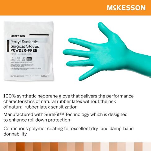 McKesson Perry Performance Plus Disposable Sterile Pair Polychloroprene Surgical Glove Extended Cuff Length in Saudi Arabia