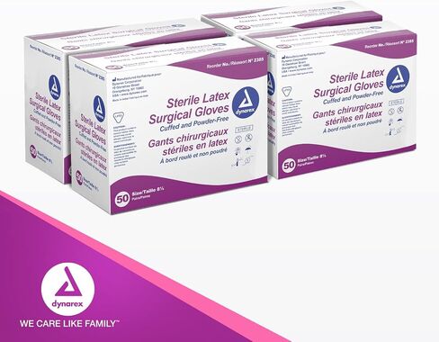 Dynarex معقمة القفازات الجراحية اللاتكس ، خالية من المسحوق ، معقمة معقمة في أزواج ، واستخدام مهني للرعاية الصحية والرعاية الصحية ، والعيادة البيطرية ، والخزانة ، وحجم 8.5 ، وحالة واحدة من 200 زوج من القفازات in Saudi Arabia