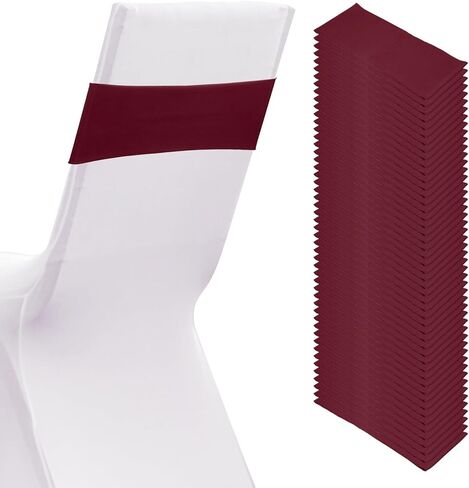 Patikil Premium Spandex كرسي أقواس ، 50 PCS مرنة تمتد تغطية الفرقة علاقات مع مشبك شريط التمرير لزجاج حفلات حفلات عيد الميلاد ، التاريخ الأحمر in Saudi Arabia