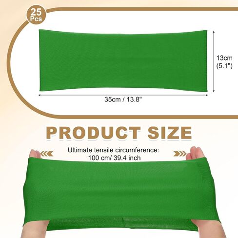 PATIKIL Premium Spandex Chair Sashes Bows, 25 Pcs Elastic Stretch Chair Cover Band Ties with Slider Buckle for Birthday Party Banquet Wedding Decoration, Green in Saudi Arabia