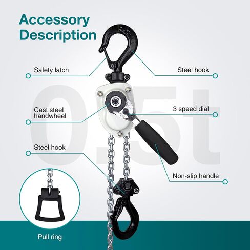 Mini Chain Hoist 1100lb Toyo Toyo Lever Hoist 1/2 Ton Mini Puller 10ft Hand Lever Chain Coist 3M Come Ratchet Laver Clock Garages Machinery Machinery in Kuwait