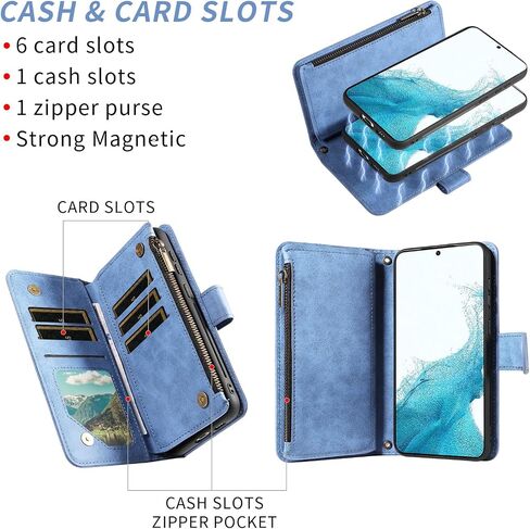 ASUWISH PHONE CASE لـ SAMSUNG GALAXY S22 5G SHIPPER WALLET غطاء خلايا قابلة للفصل مع حامية شاشة زجاجية مقساة Crossbody Lanyard STRAP HOLDER S 22 22S 4G G5 in Saudi Arabia