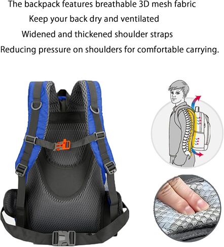 Hiking Backpack,Camping Backpack,35L Water Resistant Hiking Daypack,Lightweight Travel Daypack, Purple in Saudi Arabia