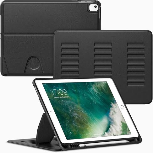 VIKESI Case for iPad 6th / 5th Generation (2018/2017 Released) 9.7-inch and for iPad Air 2/1,Multiple Angles Magnetic Stand Cover,Shockproof Soft Back,Pencil Holder,and Auto Sleep/Wake,Black in Saudi Arabia