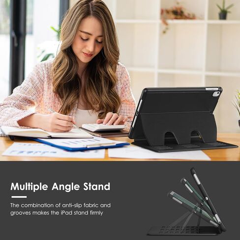 VIKESI Case for iPad 6th / 5th Generation (2018/2017 Released) 9.7-inch and for iPad Air 2/1,Multiple Angles Magnetic Stand Cover,Shockproof Soft Back,Pencil Holder,and Auto Sleep/Wake,Black in Saudi Arabia