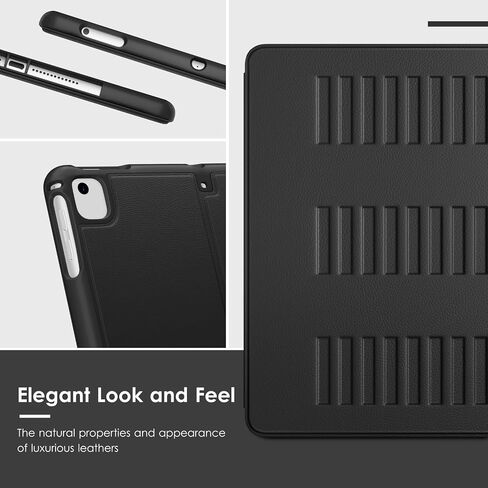 VIKESI Case for iPad 6th / 5th Generation (2018/2017 Released) 9.7-inch and for iPad Air 2/1,Multiple Angles Magnetic Stand Cover,Shockproof Soft Back,Pencil Holder,and Auto Sleep/Wake,Black in Saudi Arabia