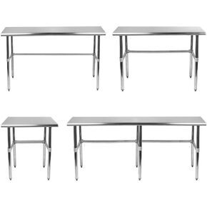 Open Base Stainless Steel Table + Optional Casters | Customize to Your in 43 Sizes | Residential & Commercial | Food Prep Metal Table | Utility Work Bench | NSF in Kuwait