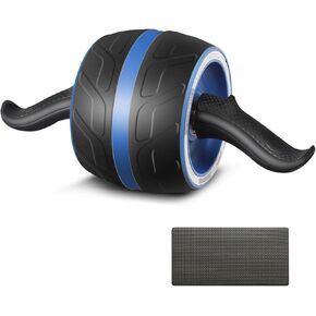 AB Wheel Roller مع ربيع المقاومة ، تمرين التلقائي التلقائي في البطن عجلات العجلات فائقة على مستوى الصالة الرياضية والمنزل ، أسطوانة تدريب القوة الأساسية مع وسادة الركبة ، 14.6 "W in Kuwait