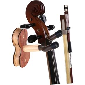 TOYANDONA Violin Wall Mount Hanger with Protective Padding Elegant Red Wood Finish for Home and Studio Securely Supports Violin Decoration for Music Lovers in Kuwait