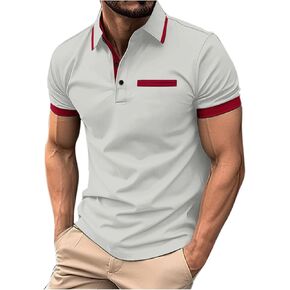 Mens Button Up Henley Shirts Short Sleeve Business Work Tops Solid Stripe Summer Blouse Tee Casual Daily Tunic Tshirt in Saudi Arabia