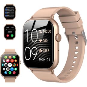 Smart Watch for Men Women (Answer/Make Call), 2.01" Fitness Tracker with 100+ Sport Modes, Smart Watches with 8 Health Functions Including Sleep Monitor/Heart Rate/Spo2, Android Phones/iOS(Rose Gold) in Saudi Arabia