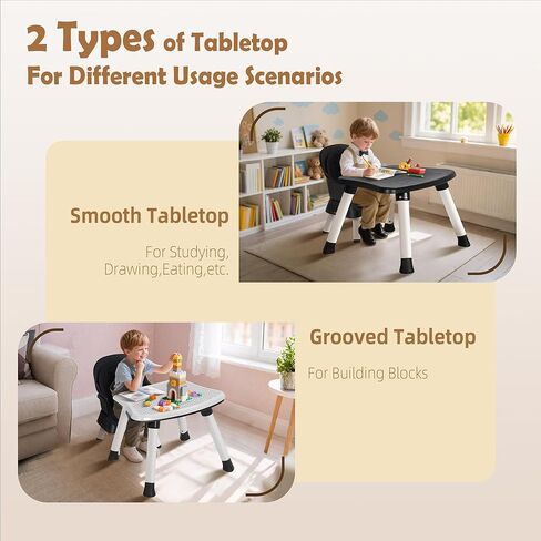 Baby High Chair, 8 in 1 Convertible Highchairs for Babies and Toddlers, Children Dining Booster Seat/Kids Building Block Table for Girls Boys, Baby Seat with Removable Tray, Black in Kuwait