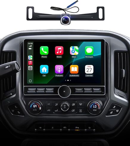 Replacement Radio for Chevy Silverado GMC Sierra - Car Stereo Carplay Android Auto 2014-2018 (2RAM+64ROM) 4Core QLED Touch Screen Radio Voice Control Wireless Mirroring GPS Navigation 10" Head Unit in Saudi Arabia