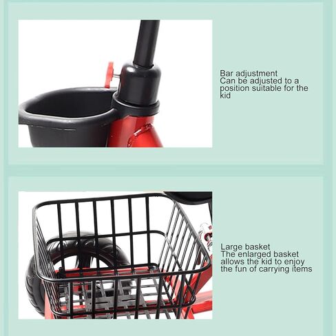 دراجة ثلاثية العجلات للأطفال لمدة 1-6 سنوات ركوب المرح للأطفال ، والدراجة الثلاثية الصغيرة ، وتصميم الدواسة ، والاستخدام الداخلي والخارجي ، مع سلة التخزين ، للبنين الفتيات Trike in Kuwait