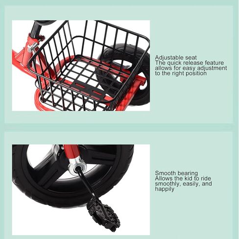 دراجة ثلاثية العجلات للأطفال لمدة 1-6 سنوات ركوب المرح للأطفال ، والدراجة الثلاثية الصغيرة ، وتصميم الدواسة ، والاستخدام الداخلي والخارجي ، مع سلة التخزين ، للبنين الفتيات Trike in Kuwait