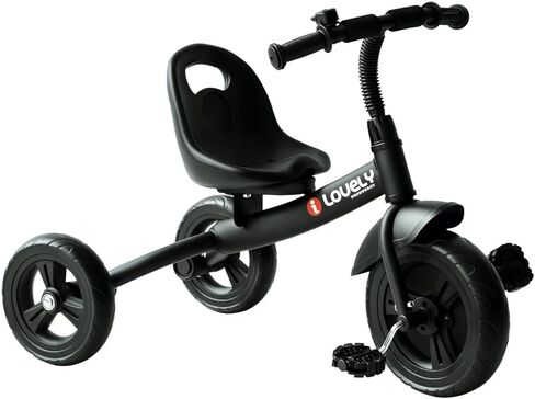 Qaba Toddler Tricycle, Kids Trike, 3-Wheel Bike for Toddlers 2-5 Years, Recreation Baby Tricycle for Boys and Girls with Bell Indoor Outdoor, Black in Kuwait