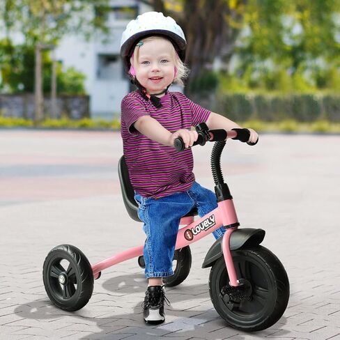 Qaba Toddler Tricycle ، Kids Trike ، دراجة ثلاثية العجلات للأطفال الصغار 2-5 سنوات ، دراجة ثلاثية العجلات للطفل الترفيهي للبنين والبنات مع الجرس الداخلي في الهواء الطلق ، الأسود in Kuwait
