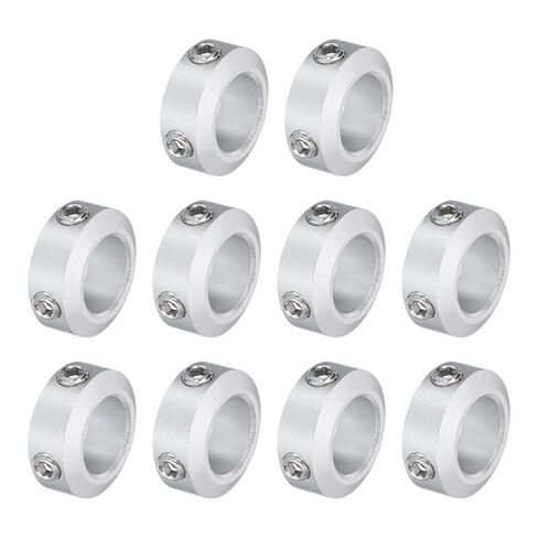 uxcell 10pcs Set Screw Collars 12mm Bore, Aluminum Shaft Collars, 20mm OD and 8mm Thickness, Set Screw Clamp Collar, Stop Collar for Linear Rod Shaft Guide in Saudi Arabia