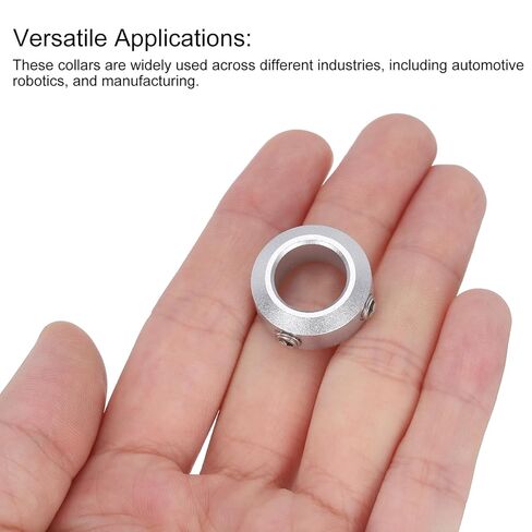 uxcell 10pcs Set Screw Collars 12mm Bore, Aluminum Shaft Collars, 20mm OD and 8mm Thickness, Set Screw Clamp Collar, Stop Collar for Linear Rod Shaft Guide in Saudi Arabia