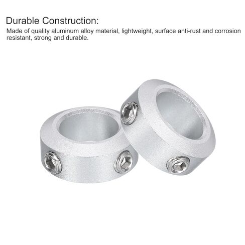 uxcell 10pcs Set Screw Collars 12mm Bore, Aluminum Shaft Collars, 20mm OD and 8mm Thickness, Set Screw Clamp Collar, Stop Collar for Linear Rod Shaft Guide in Saudi Arabia