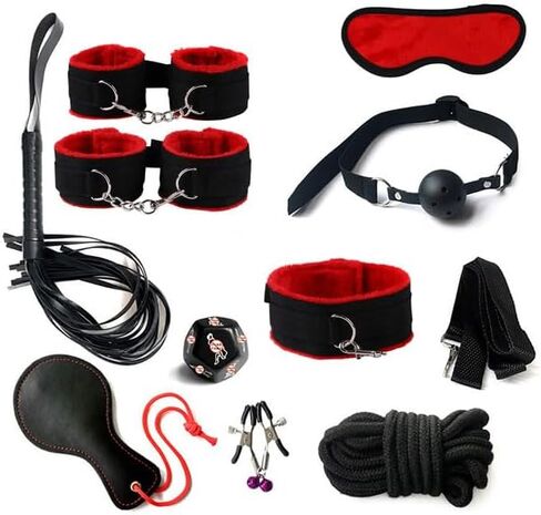 10 Piece Classic Red Nylon Fitness Set, Easy to Carry, with Manual Rope and Sleep Cover - D6 in Saudi Arabia