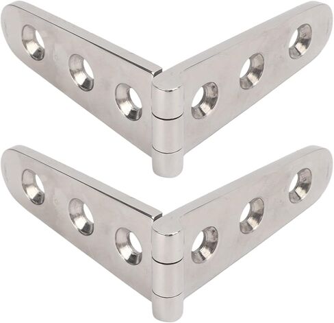 KIMISS Heavy Duty 316 Stainless Steel Strap Hinge for Boats, Doors, Gates & Sheds – Mirror Polished Marine Hardware with Easy Installation (2 Holes: 103x27mm/4.06x1.06in) in Kuwait