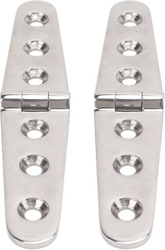 KIMISS Heavy Duty 316 Stainless Steel Strap Hinge for Boats, Doors, Gates & Sheds – Mirror Polished Marine Hardware with Easy Installation (2 Holes: 103x27mm/4.06x1.06in) in Kuwait