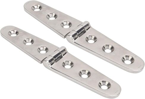 KIMISS Heavy Duty 316 Stainless Steel Strap Hinge for Boats, Doors, Gates & Sheds – Mirror Polished Marine Hardware with Easy Installation (2 Holes: 103x27mm/4.06x1.06in) in Kuwait