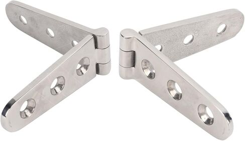 KIMISS Heavy Duty 316 Stainless Steel Strap Hinge for Boats, Doors, Gates & Sheds – Mirror Polished Marine Hardware with Easy Installation (2 Holes: 103x27mm/4.06x1.06in) in Kuwait