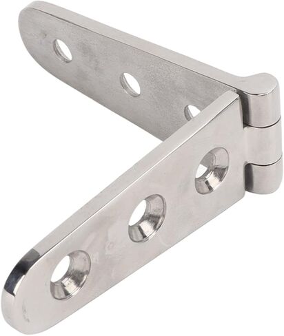 KIMISS Heavy Duty 316 Stainless Steel Strap Hinge for Boats, Doors, Gates & Sheds – Mirror Polished Marine Hardware with Easy Installation (2 Holes: 103x27mm/4.06x1.06in) in Kuwait