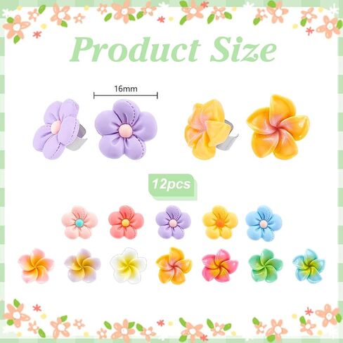 Olycraft 12pcs 12 Styles Flower Metethoscope Charms 0.6 inch metethoscope tag metghoscope name tag tag charms leghoscope charm jarm accessories for doctor nurs in Saudi Arabia
