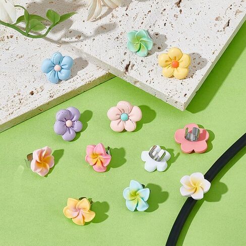 Olycraft 12pcs 12 Styles Flower Metethoscope Charms 0.6 inch metethoscope tag metghoscope name tag tag charms leghoscope charm jarm accessories for doctor nurs in Saudi Arabia