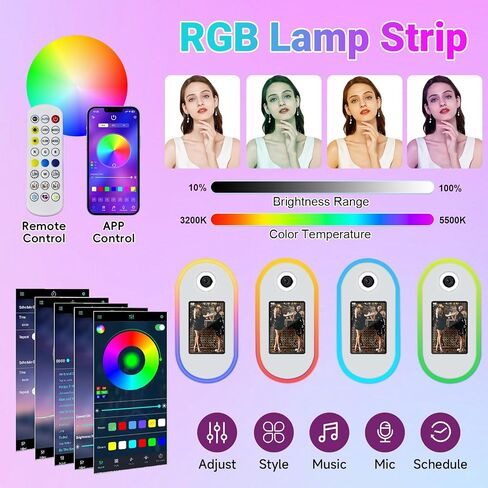 Portable Photo Booth Compatible with Ipad 10.9in 11in, for Ipad Photo Booth Shell Stand with Flight Case APP/Remote Control RGB Lights Music Sync Light Box (Black, for lpad 12.9'' 13'') in Saudi Arabia
