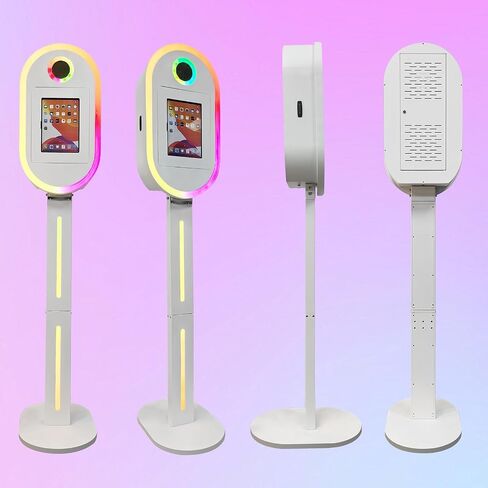 Portable Photo Booth Compatible with Ipad 10.9in 11in, for Ipad Photo Booth Shell Stand with Flight Case APP/Remote Control RGB Lights Music Sync Light Box (Black, for lpad 12.9'' 13'') in Saudi Arabia