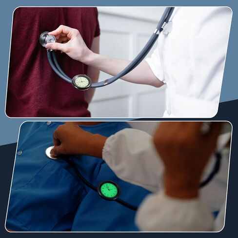 2 Pcs Glow in The Dark Stethoscope Watch Nurse Gift Clip on Pocket Watch with Second Hand Appreciation Medical Accessories for Nursing Students Doctor Clinic Staff (White,Black) in Saudi Arabia
