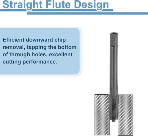 uxcell Straight Flute Screw Taps 5/16-32 UNEF 2B Thread HSS6542 Black Nitride Coated Machine Threading Milling Tap Tapping Tools in Kuwait