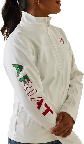 فريق Ariat Classic Team Softshell Mexico Flag Jacket للنساء باللون الأبيض in Kuwait
