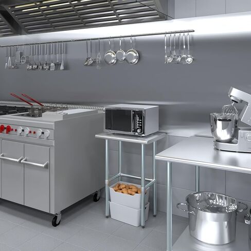 Open Base Stainless Steel Table + Optional Casters | Customize to Your in 43 Sizes | Residential & Commercial | Food Prep Metal Table | Utility Work Bench | NSF in Saudi Arabia