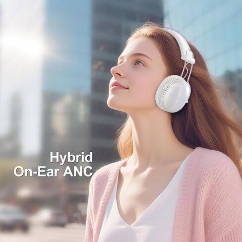 Wireless Bluetooth On-Ear Headphones:with Active Noise Cancellation - Hi Res Sound Up to 55H Battery Life, Lightweight, Comfortable, Foldable Design in Saudi Arabia