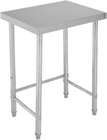 Garvee الفولاذ المقاوم للصدأ العمل الجدول 16 × 24 بوصة مع عجلات ، والفولاذ المقاوم للصدأ المطبخ الطعام الإعدادية طاولة العمل التجارية ، والفضة in Kuwait